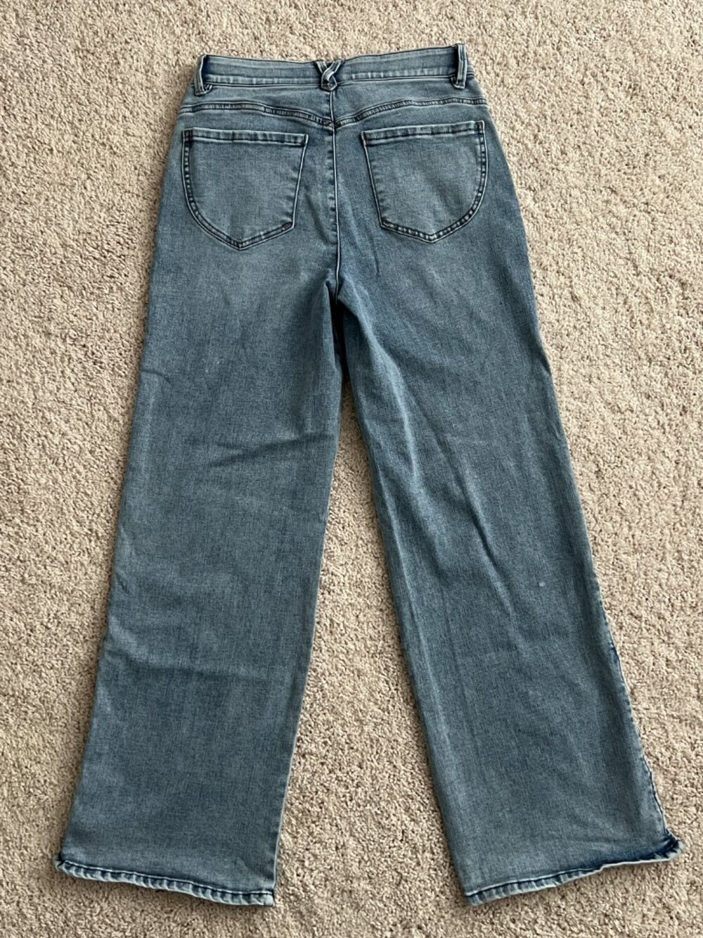 Democracy High Waist Faux Pearl Wide Leg Jeans AB Technology Size 8 - Picture 8 of 10